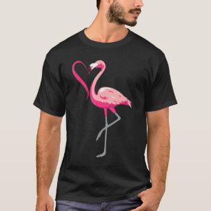 Flamingo Heart Pink Flamingo Bird Lover T-Shirt