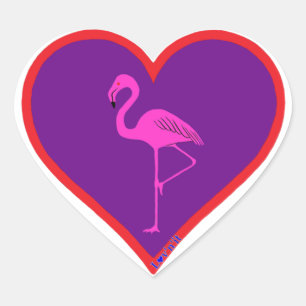 flamingo heart sticker