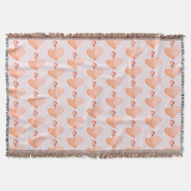 Flamingo, Heart  Throw Blanket (Front)