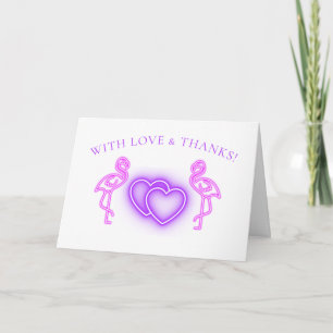Flamingo & Hearts Wedding Suite - Thank You Card