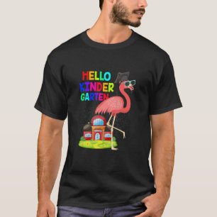 Flamingo Hello Kindergarten Back To School T-Shirt