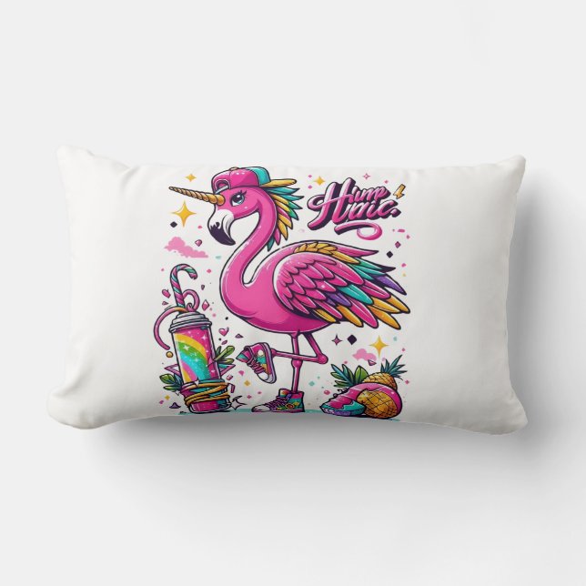 Flamingo hiphop lumbar pillow (Front)