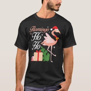 Flamingo Ho Ho Cute Funny Mom Christmas T-Shirt
