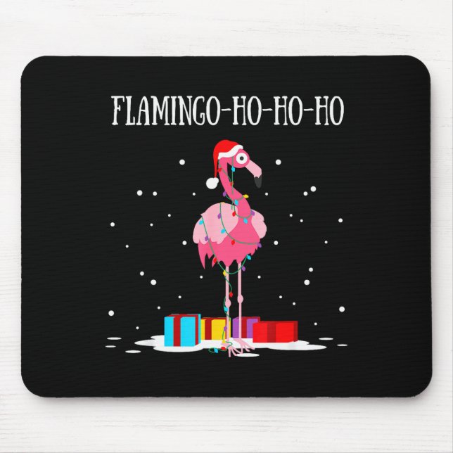 Flamingo Ho Ho Ho Nk Christmas Tree Lights Chain X Mouse Pad (Front)