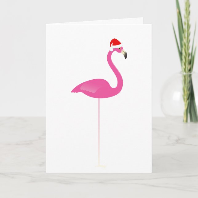Flamingo Holiday Folded Card (Front)