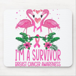 Flamingo I'm A Survivor Breast Cancer Awareness Mouse Pad
