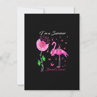 Flamingo I'm a Survivor Breast Cancer Awareness Pr Invitation