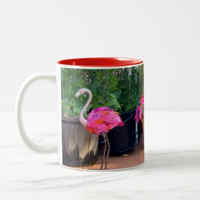 Flamingo Impatience Two-Tone Coffee Mug (Left)