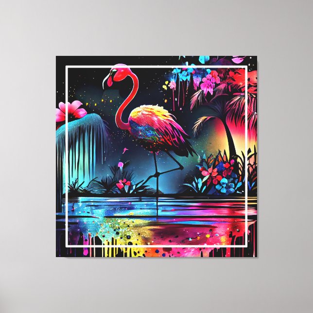Flamingo in A Lake-63852 Canvas Print (Front)