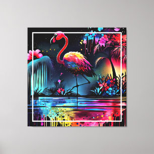 Flamingo in A Lake-63852 Canvas Print