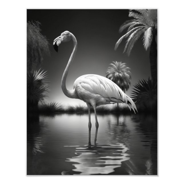 Flamingo in a Pool Photo Print (Front)