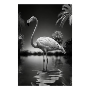 Flamingo in a Pool Poster