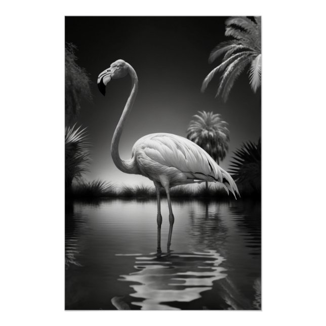 Flamingo in a Pool Poster (Front)
