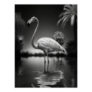 Flamingo in a Pool Poster