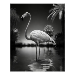 Flamingo in a Pool Poster