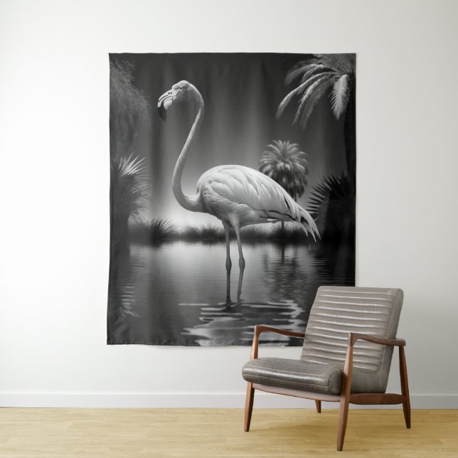 Flamingo in a Pool Tapestry (In Situ)