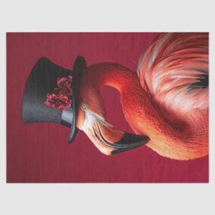 Flamingo in a Top Hat Decoupage Tissue Paper