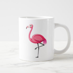 Flamingo in Cartoon Style-23654 Large Coffee Mug
