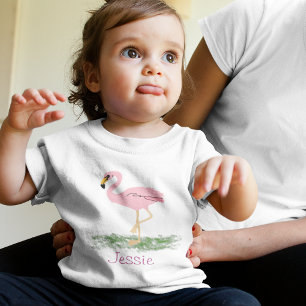 Flamingo In The Grass Personalized Toddler T-shirt