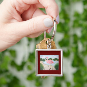 Flamingo in the Marsh Keychain