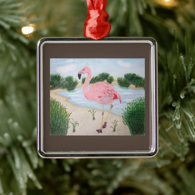 Flamingo in the Marsh Ornament (Tree)