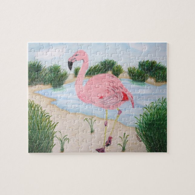 Flamingo in the Marsh Puzzle (Horizontal)
