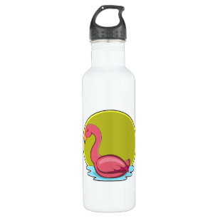 Flamingo in Water with Sun 710 Ml Water Bottle