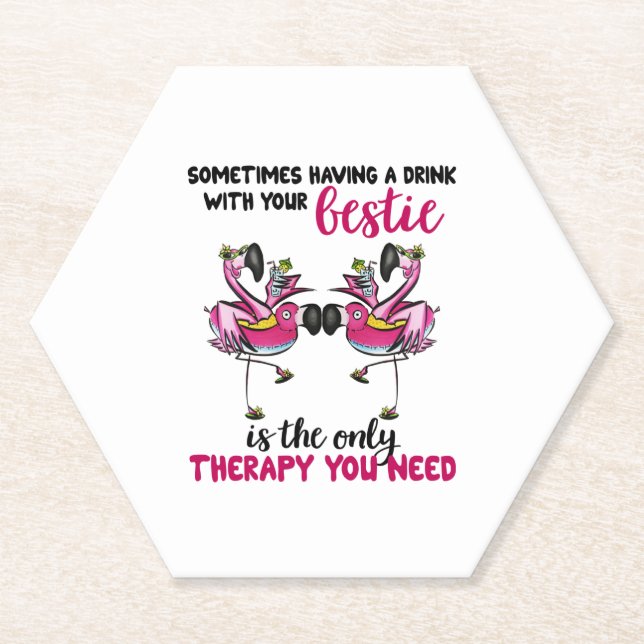 Flamingo is my friend paper coaster (Front)