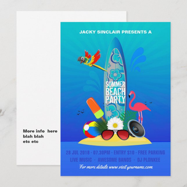 Flamingo Island  Invitation (Front/Back)
