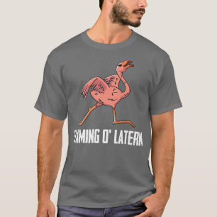 Flamingo Jack O Lantern Lazy Halloween Costume Fun T-Shirt