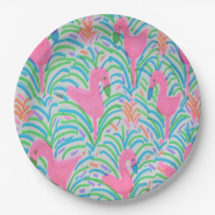 Flamingo Jungle Party Paper Plates