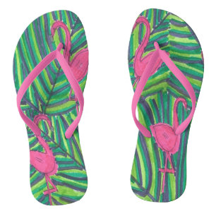 Flamingo Jungle Vibe Flip Flops