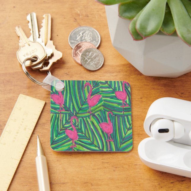 Flamingo Jungle Vibe Keychain (Desk)