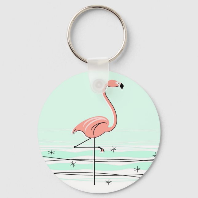 Flamingo key chain green (Front)
