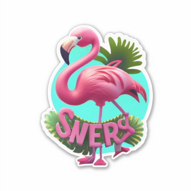 Flamingo Laptop and Phone Stickers (Front)