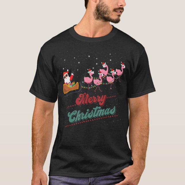 Flamingo Lights Tangled Ugly Sweater Christmas Ani (Front)