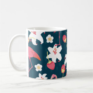 Flamingo Lilies: Tropical Vintage Design. Coffee Mug