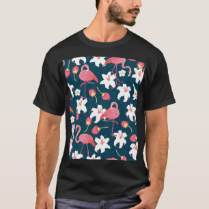 Flamingo Lilies: Tropical Vintage Design. T-Shirt