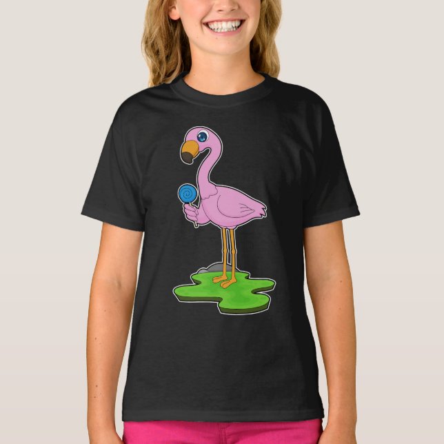 Flamingo Lollipop Candy T-Shirt (Front)