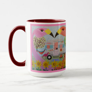 Flamingo Love at Vintage Trailer Folk Art Mug