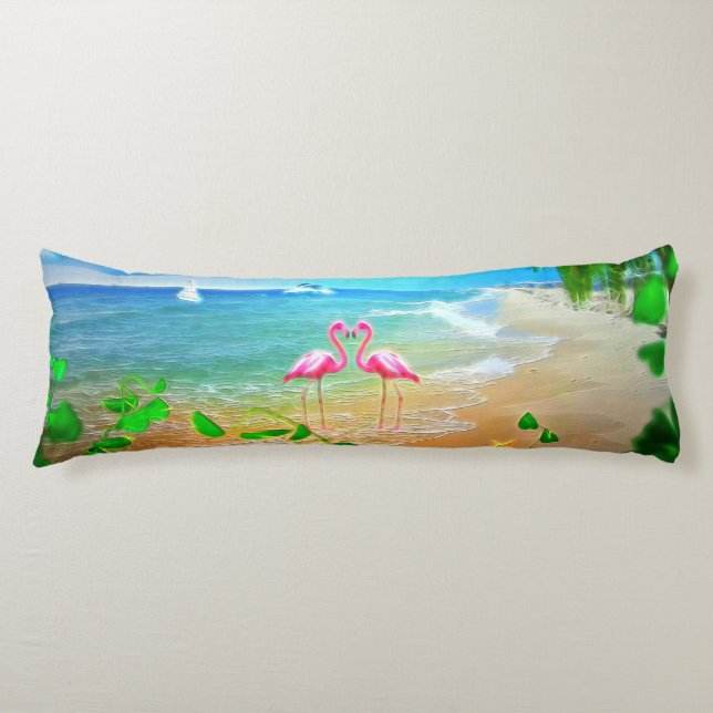 Flamingo Love  Body Pillow (Front)