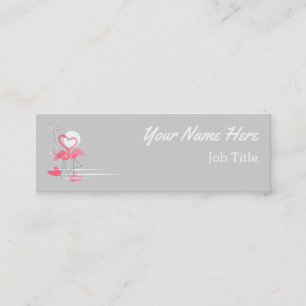 Flamingo Love business card side text mini
