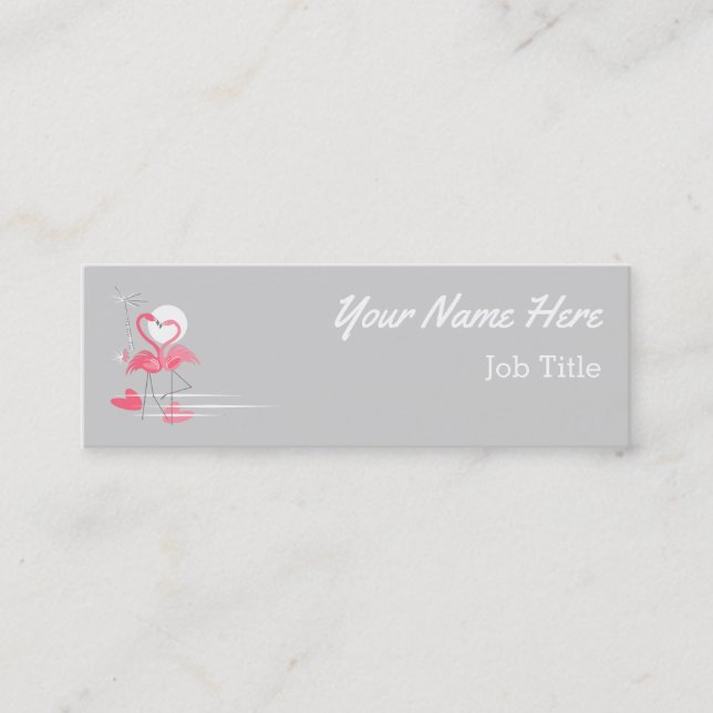 Flamingo Love business card side text mini (Front)