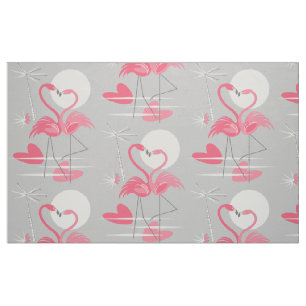 Flamingo Love fabric large