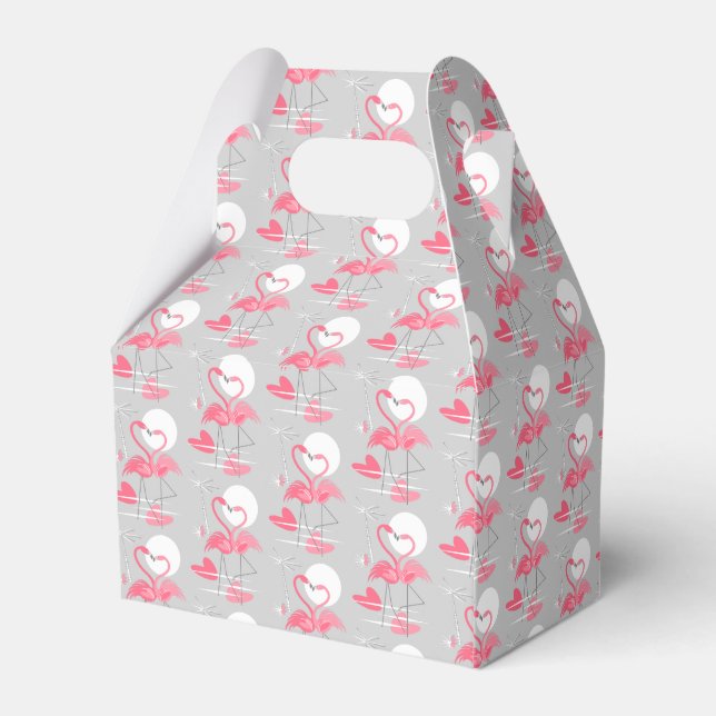 Flamingo Love favour box gable tiled (Back Side)