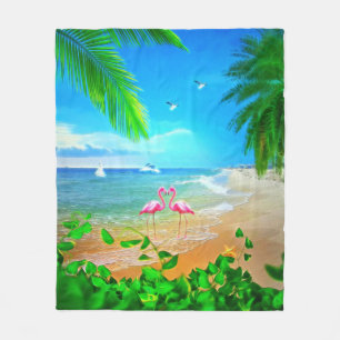 Flamingo Love  Fleece Blanket