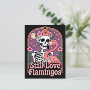 Flamingo Love Forever LGBTQ Halloween Postcard