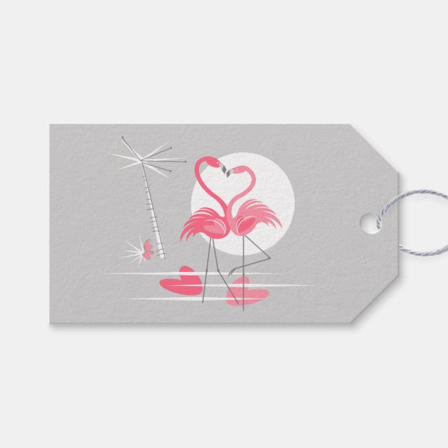 Flamingo Love gift tags landscape (Front (Horizontal))