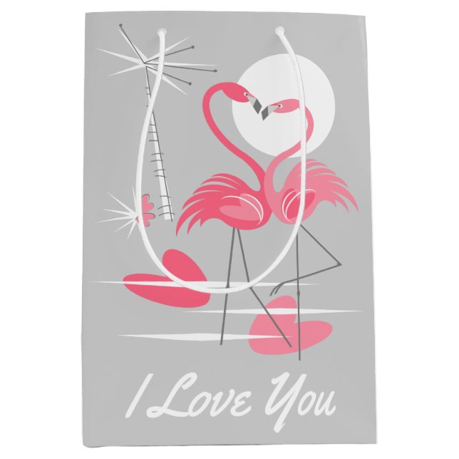 Flamingo Love I Love You gift bag medium (Front)