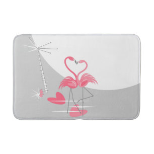 Flamingo Love Large Moon bath mat
